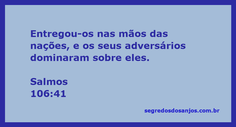 Imagem representativa de Salmos 106:41, destacando a entrega do povo nas mãos das nações.