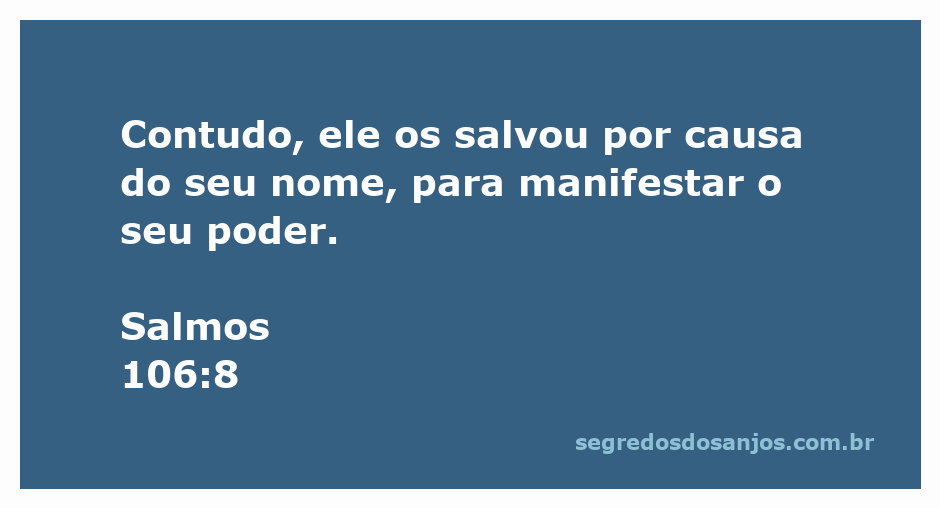 Ilustração da salvação divina conforme Salmos 106:8, destacando o poder de Deus.
