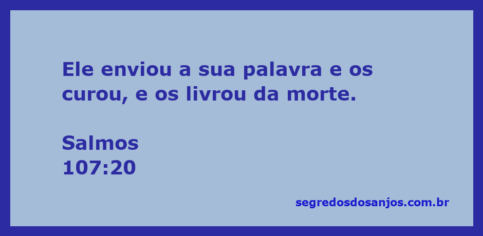 Imagem representativa de cura e libertação espiritual inspirada em Salmos 107:20.