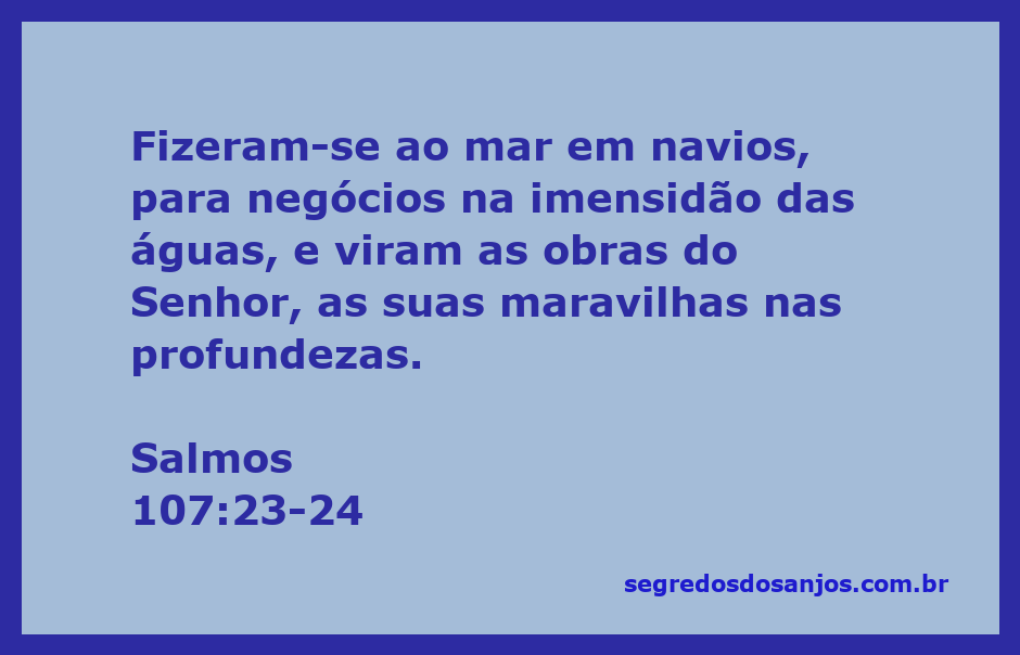Navios navegando em águas profundas, simbolizando a jornada e as maravilhas do Senhor.