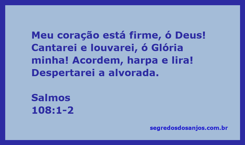 Imagem inspiradora de um coração firme, simbolizando louvor e adoração a Deus, com instrumentos musicais como harpa e lira ao fundo.