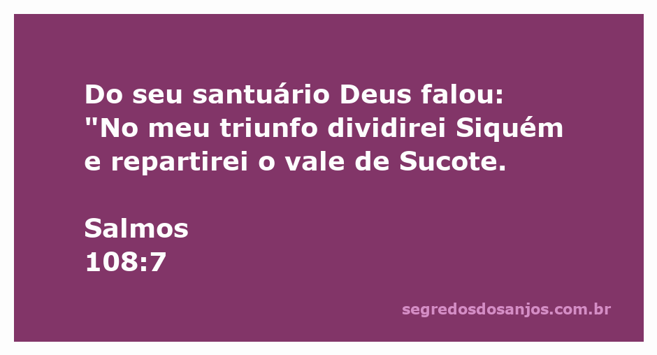 Deus proclamando vitória e divisão de terras em Salmos 108:7
