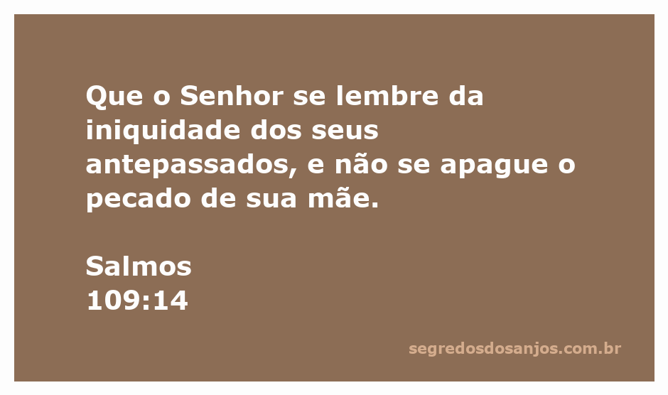 Imagem representando Salmos 109:14, que fala sobre a iniquidade dos antepassados e o pecado da mãe.