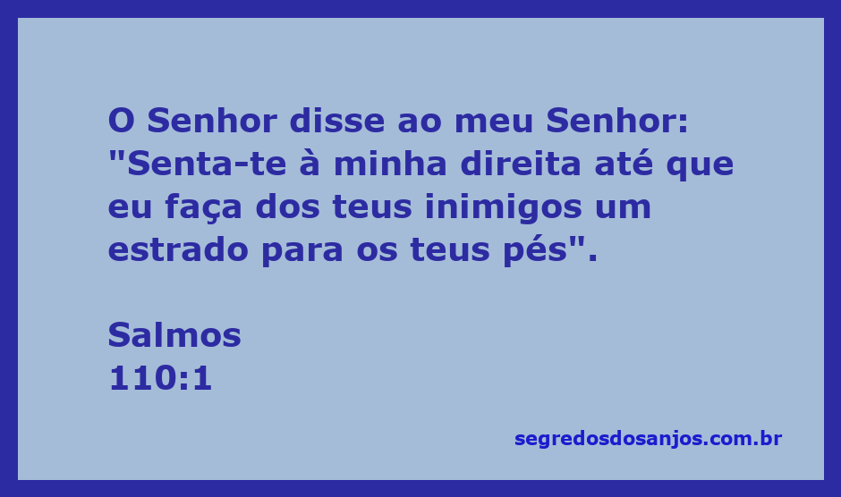 Imagem representativa do versículo Salmos 110:1, onde o Senhor fala ao seu Senhor.