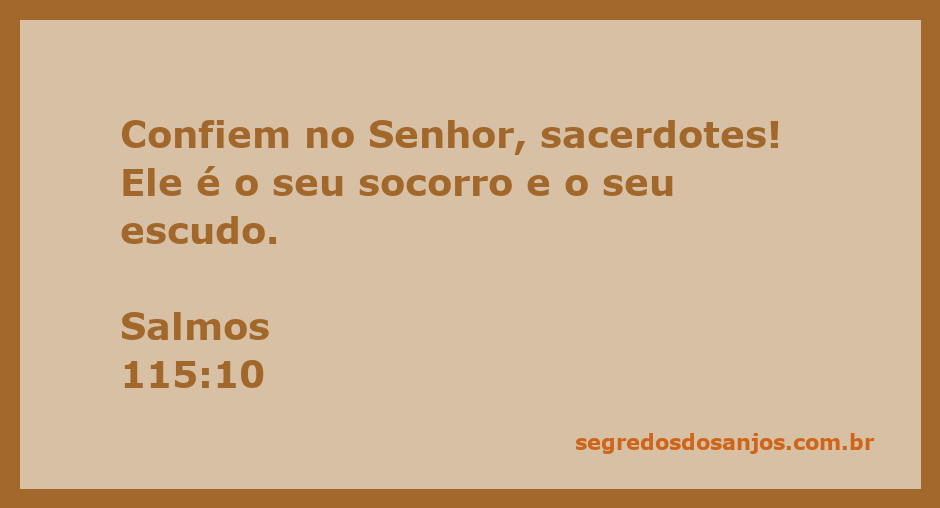 Imagem que ilustra o versículo Salmos 115:10, destacando a confiança no Senhor como socorro e escudo.