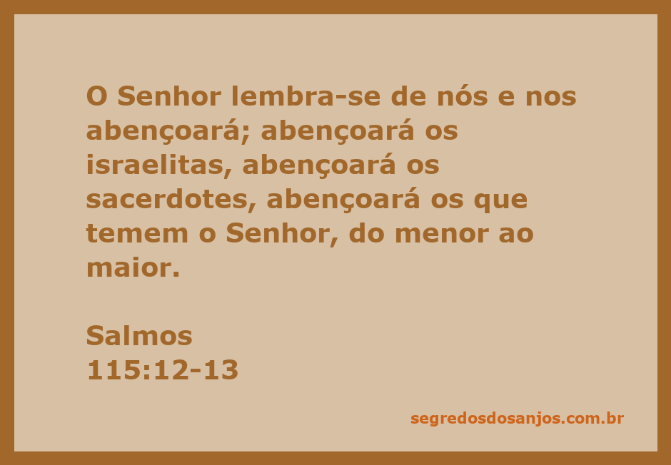 Imagem representativa do versículo Salmos 115:12-13, mostrando a bênção do Senhor sobre seu povo.
