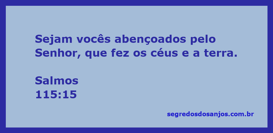Imagem que representa a bênção do Senhor sobre a criação dos céus e da terra, inspirada no Salmo 115:15.