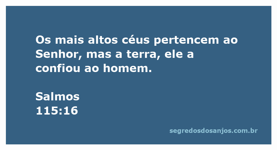 Imagem representativa do versículo Salmos 115:16, mostrando a relação entre os céus e a terra.