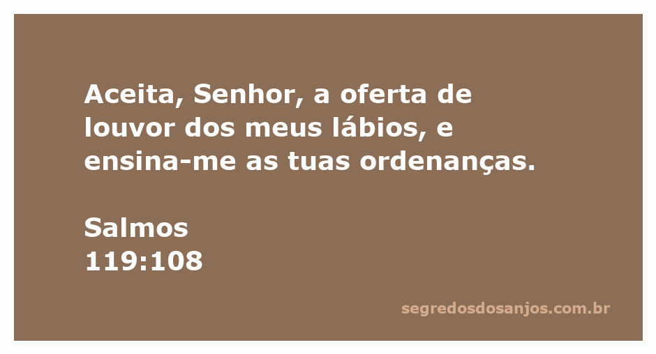 Uma bela ilustração do versículo Salmos 119:108, que destaca a oferta de louvor a Deus.