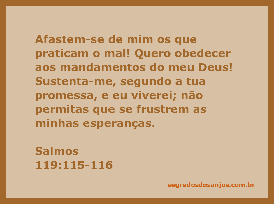 Imagem representativa da passagem Salmos 119:115-116, destacando a busca por obediência e apoio divino.