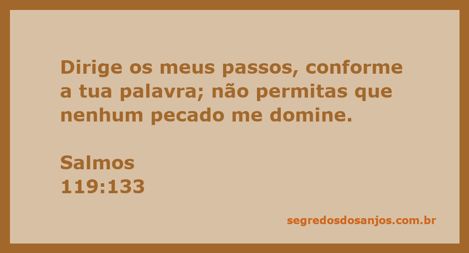 Imagem representativa da oração por orientação divina com Salmos 119:133 escrito sobre um fundo sereno.