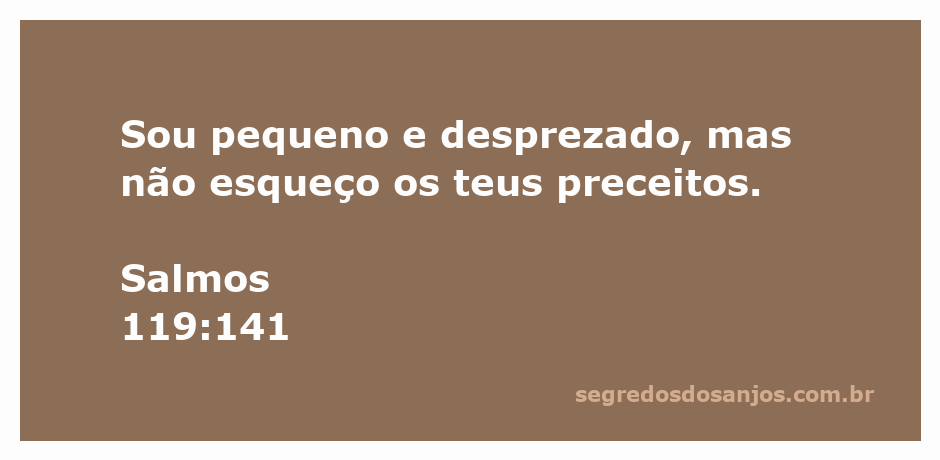 Versículo Salmos 119:141 em uma bela caligrafia sobre um fundo suave.