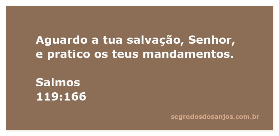 Ilustração de Salmos 119:166, representando a esperança na salvação do Senhor e a prática dos Seus mandamentos.