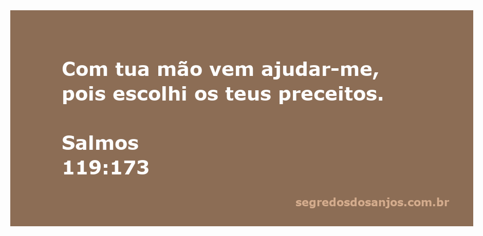 Imagem representativa do Salmo 119:173, com uma mão estendida simbolizando ajuda divina e a escolha dos preceitos de Deus.