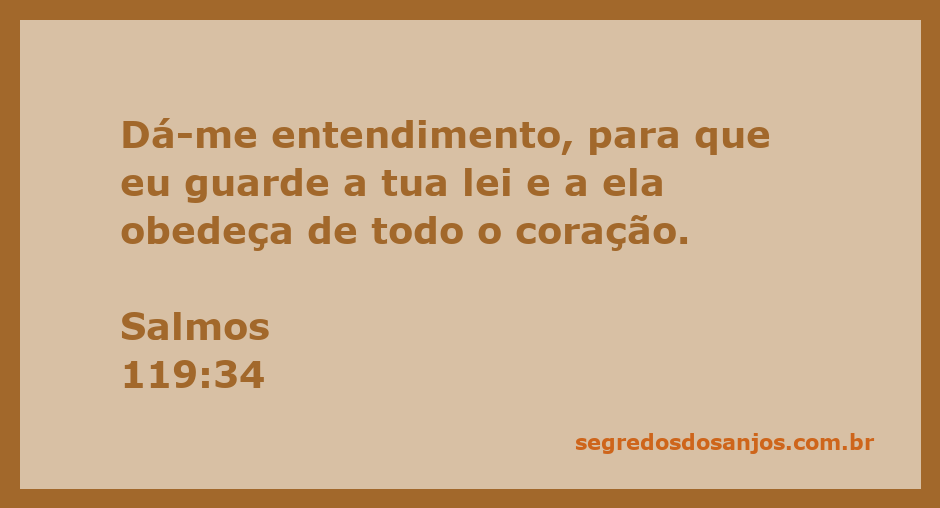 Imagem de um livro aberto com a passagem Salmos 119:34 destacada, simbolizando a busca por entendimento e obediência à lei de Deus.