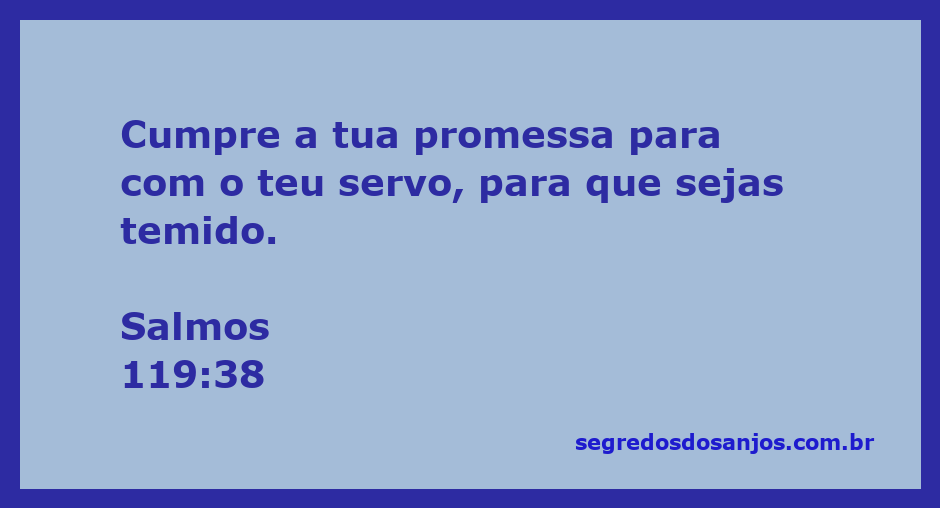 Imagem inspiradora com o versículo Salmos 119:38, que fala sobre a promessa de Deus ao seu servo.