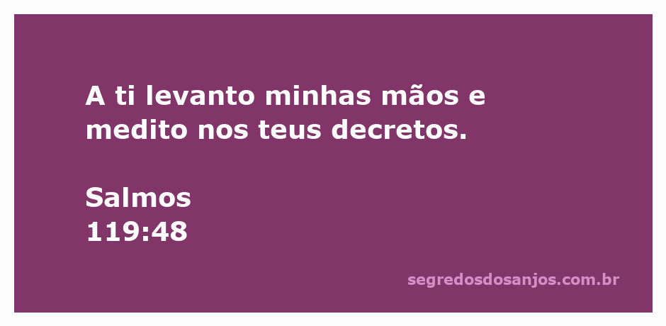 Imagem de uma pessoa levantando as mãos em adoração, refletindo sobre os decretos de Deus, inspirado pelo Salmos 119:48.