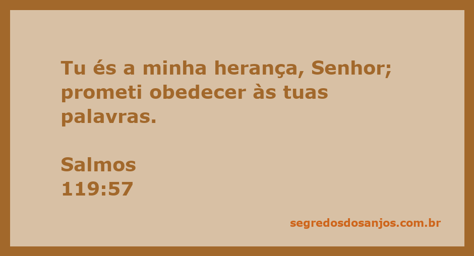 Imagem representativa do versículo Salmos 119:57, destacando a relação de herança e obediência a Deus.