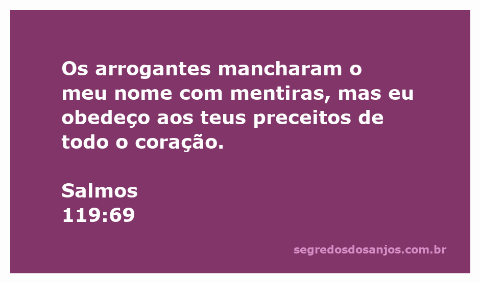Imagem representativa de Salmos 119:69, enfatizando a obediência e a verdade em meio à calúnia.