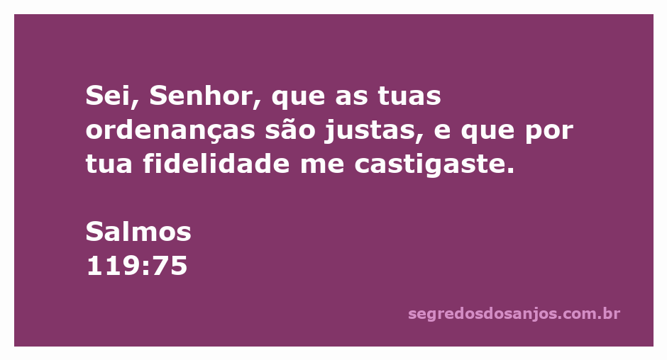 Imagem do versículo Salmos 119:75, destacando as ordenanças justas de Deus e sua fidelidade.
