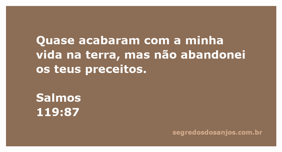 Imagem representativa do versículo Salmos 119:87, destacando a perseverança na fé mesmo em momentos de dificuldade.