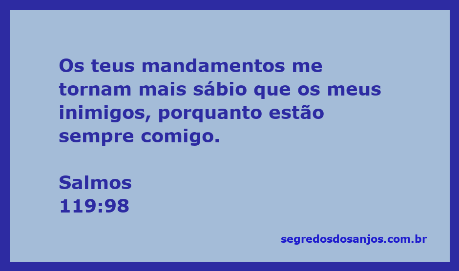 Imagem que ilustra Salmos 119:98, destacando a sabedoria adquirida através dos mandamentos de Deus.