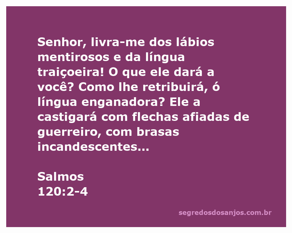 Imagem ilustrativa do Salmo 120:2-4, destacando a luta contra a mentira e a traição.