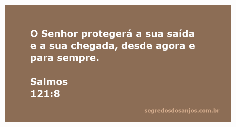 Imagem representativa da proteção divina com a citação de Salmos 121:8.