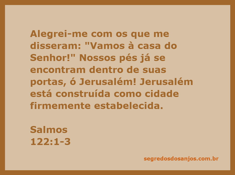 Imagem de Jerusalém com pessoas se dirigindo à casa do Senhor, representando alegria e comunhão.