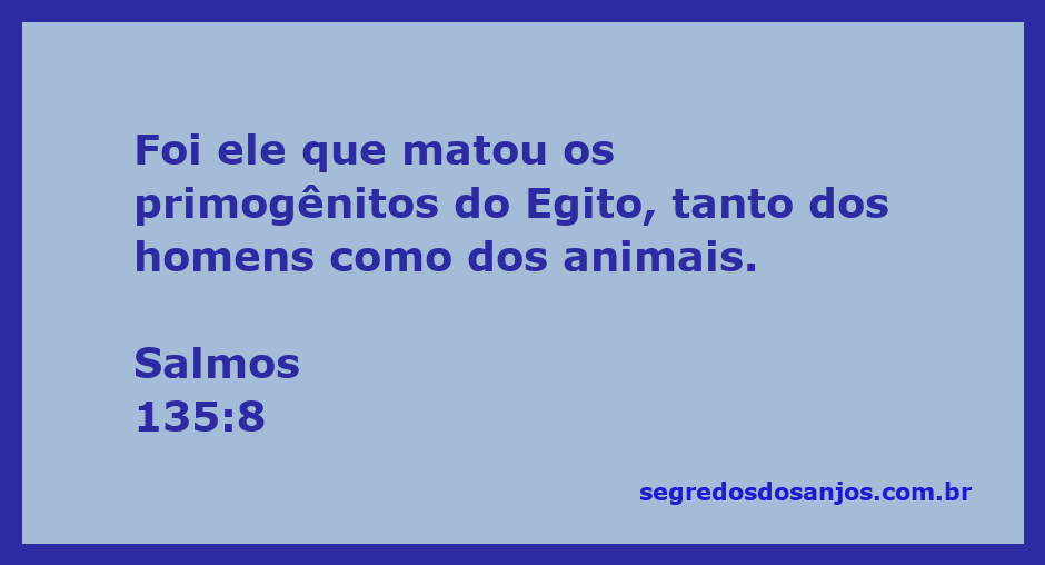 Ilustração da passagem Salmos 135:8, mostrando a morte dos primogênitos do Egito.