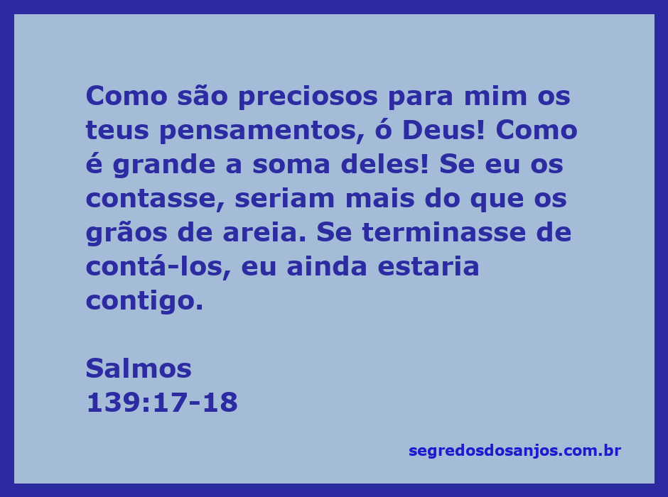 Imagem representativa do versículo Salmos 139:17-18, destacando a grandeza dos pensamentos de Deus.