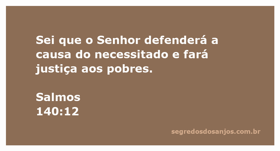 Ilustração de Salmos 140:12, destacando a proteção divina ao necessitado e a busca pela justiça.