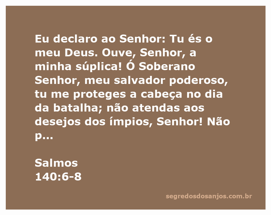 Uma ilustração representando Salmos 140:6-8, onde o fiel clama ao Senhor por proteção e ajuda contra os ímpios.