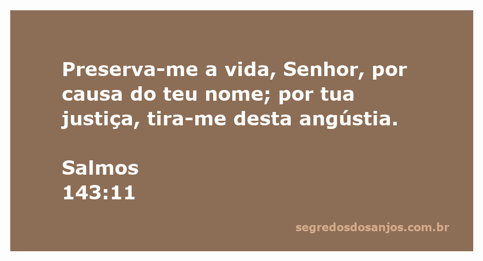 Imagem ilustrativa de Salmos 143:11, destacando o pedido de preservação da vida e alívio da angústia.
