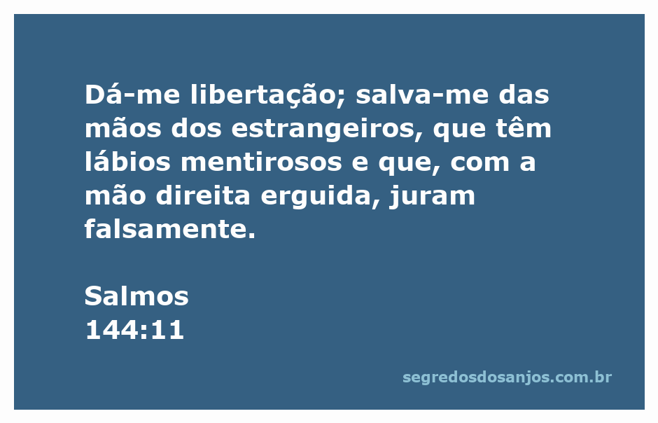 Imagem representativa de Salmos 144:11, simbolizando libertação e proteção contra falsidade.