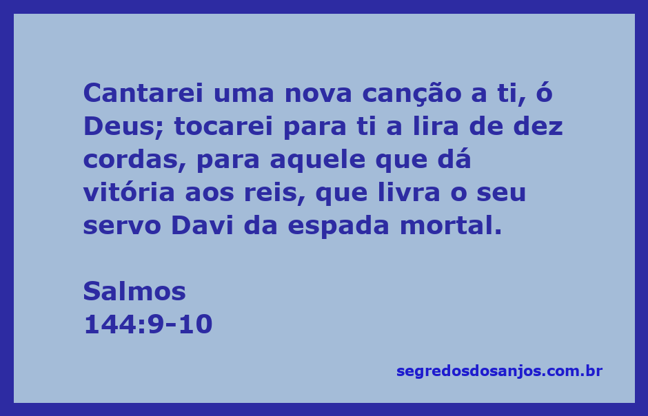 Imagem de uma lira de dez cordas simbolizando a canção nova a Deus, inspirada em Salmos 144:9-10.