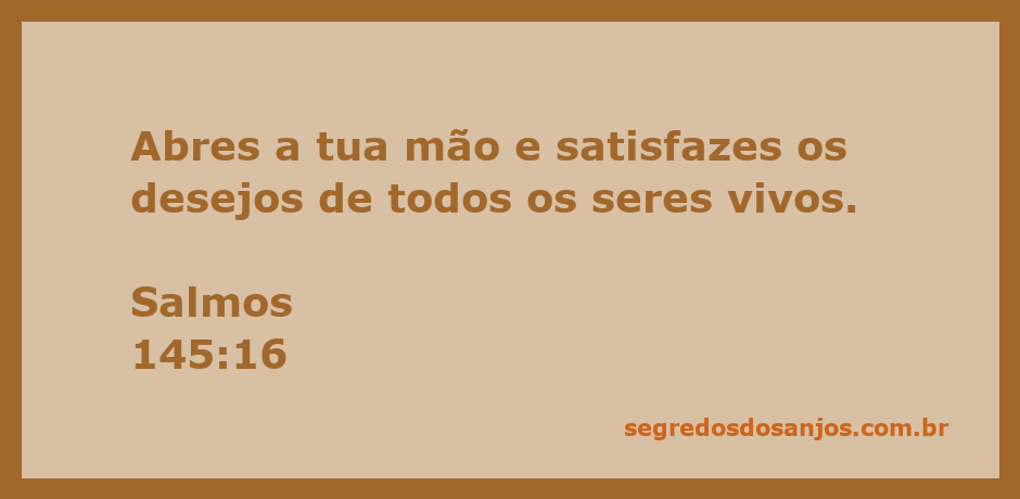 Imagem representando a generosidade de Deus ao satisfazer os desejos de toda criação, inspirada em Salmos 145:16.