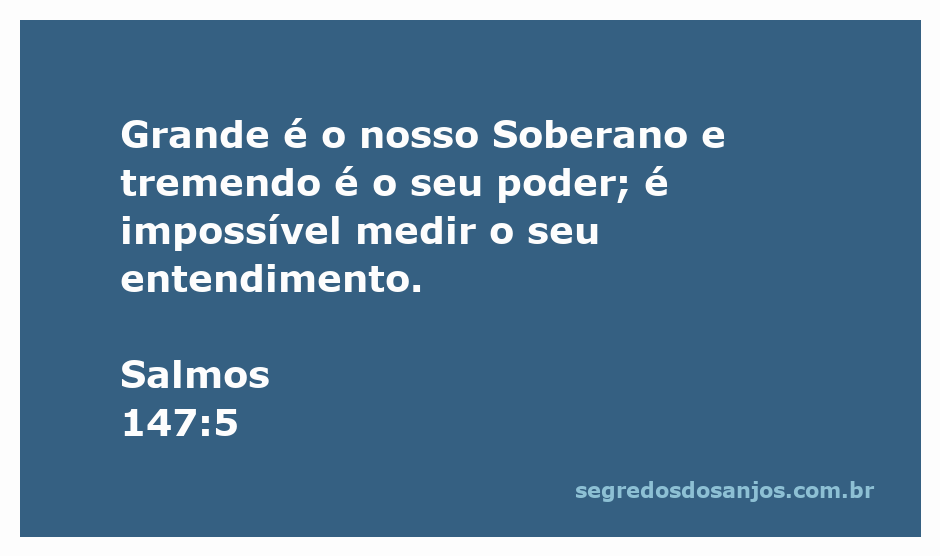 Imagem inspiradora representando Salmos 147:5, destacando a grandeza e o poder de Deus.