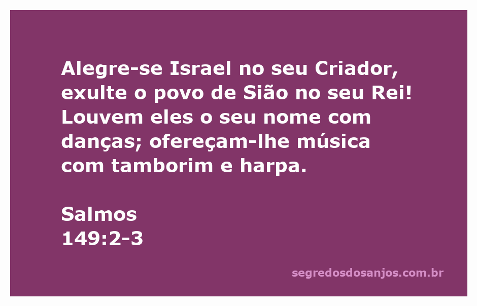 Imagem de um grupo de pessoas dançando e celebrando com instrumentos musicais em louvor a Deus, representando Salmos 149:2-3.