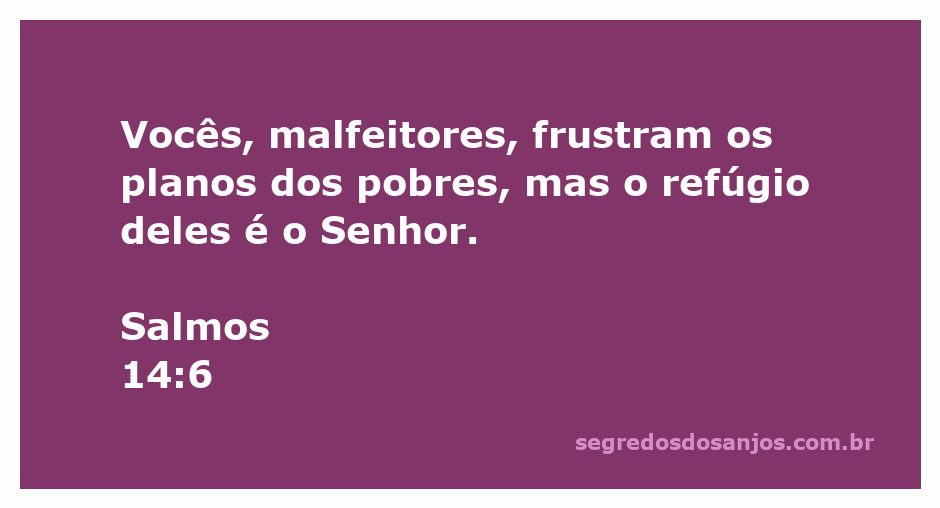 Imagem representativa de Salmos 14:6, simbolizando a proteção divina aos pobres contra os malfeitores.