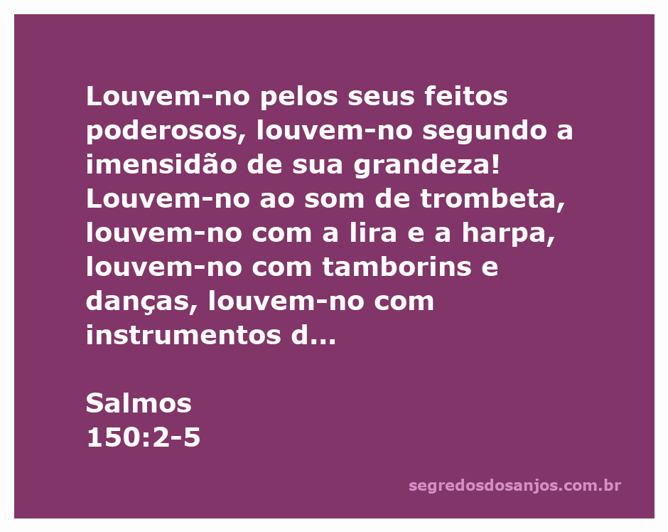 Imagem representando a adoração a Deus com diversos instrumentos musicais, inspirada no Salmos 150:2-5.