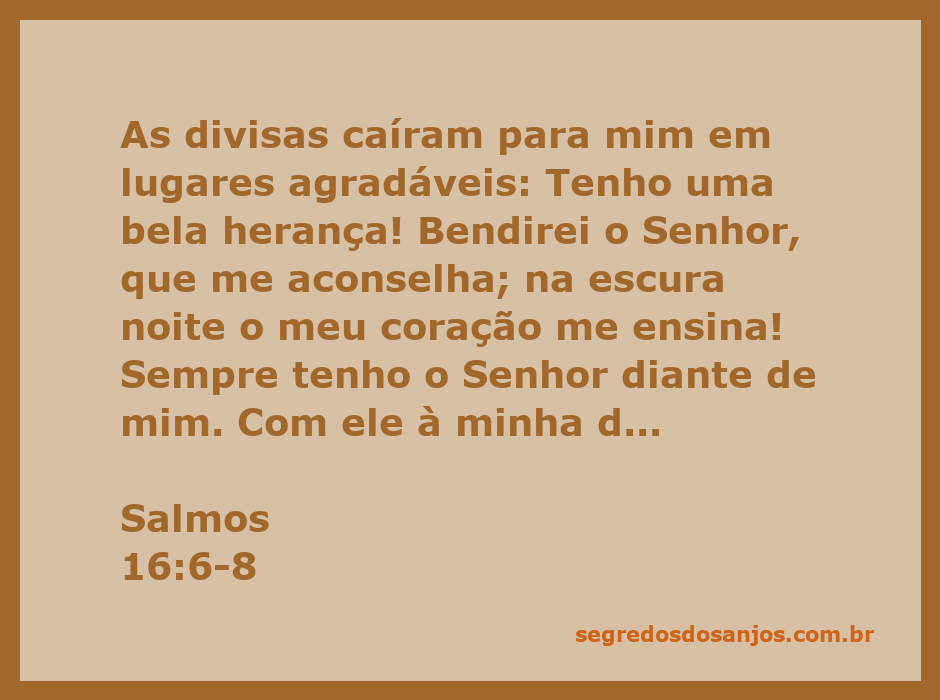 Imagem inspiradora representando Salmos 16:6-8, destacando a beleza da herança divina e a presença constante de Deus.