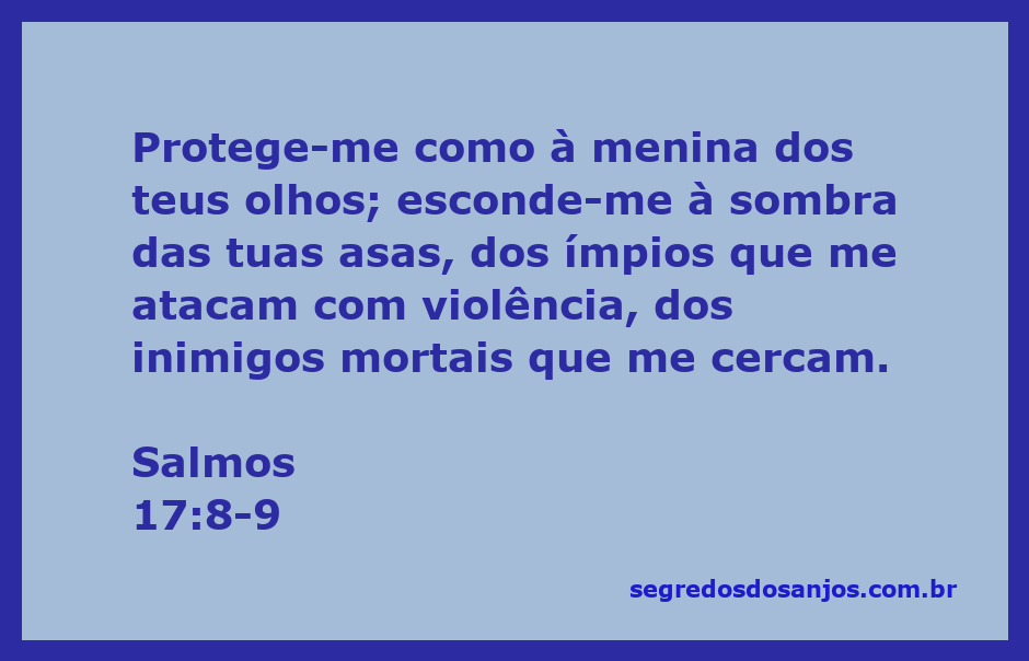 Imagem representativa do Salmo 17:8-9, simbolizando proteção e cuidado divino.