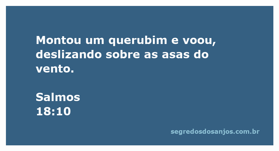 Ilustração de um querubim voando sobre as asas do vento, representando Salmos 18:10.