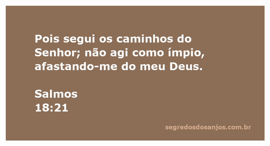 Imagem representativa de Salmos 18:21, enfatizando a fidelidade aos caminhos de Deus.