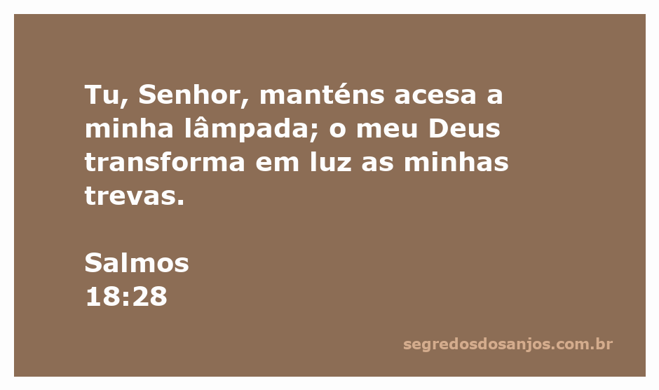 Uma lâmpada acesa iluminando a escuridão, simbolizando a luz divina do Senhor.