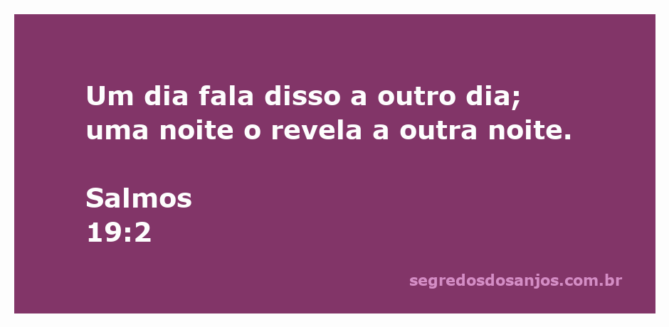 Representação da criação divina refletida na passagem de Salmos 19:2, com a imagem de um pôr do sol e uma noite estrelada.