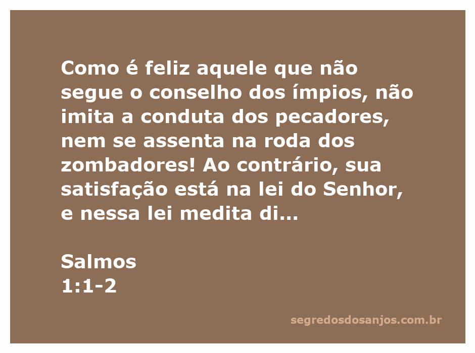 Imagem ilustrativa do Salmo 1:1-2, representando a felicidade de quem segue a lei do Senhor.
