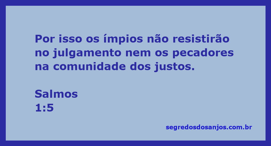 Ilustração do Salmo 1:5, que destaca a diferença entre justos e ímpios no julgamento.