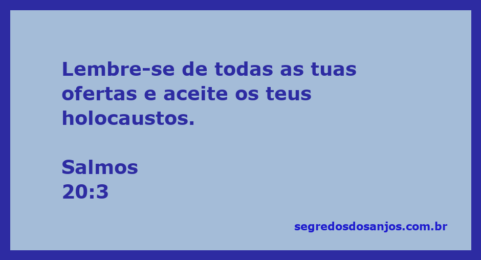 Imagem representativa de Salmos 20:3, simbolizando ofertas e holocaustos